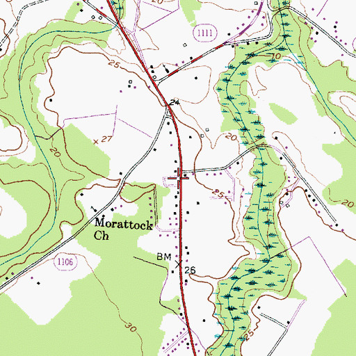 Topographic Map of Hopkins Mobile Home Park, NC