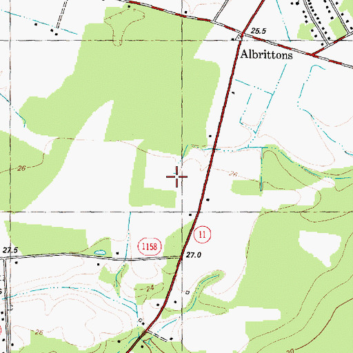 Topographic Map of Howard Place Mobile Home Park, NC