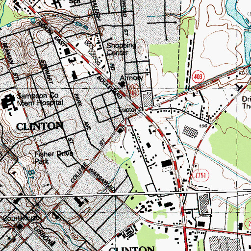 Topographic Map of Rivers of Life Free Will Baptist Church, NC
