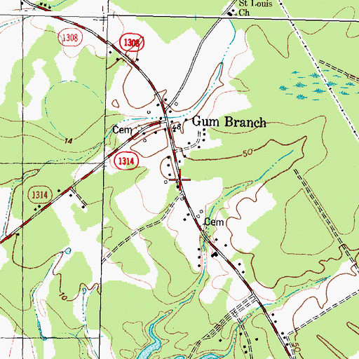 Topographic Map of Rock Creek Community Church, NC