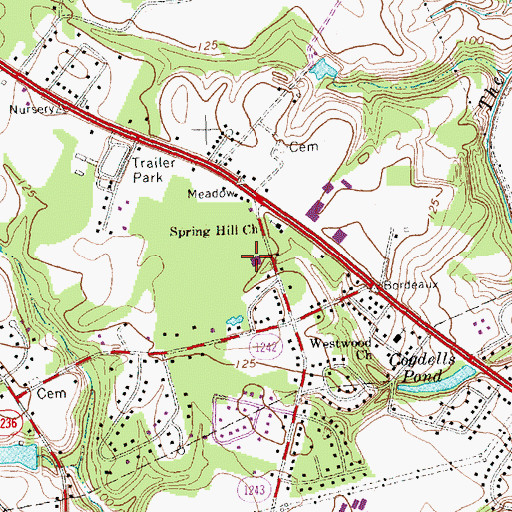 Topographic Map of Rosewood Worship Center, NC