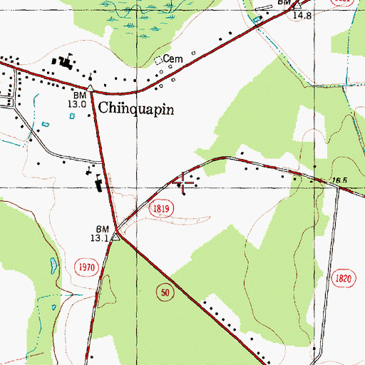 Topographic Map of Saint Louis Baptist Church, NC