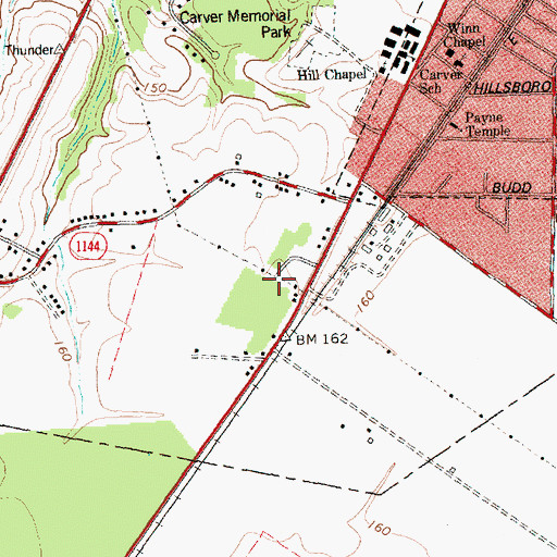 Topographic Map of Southern Mobile Home Park, NC