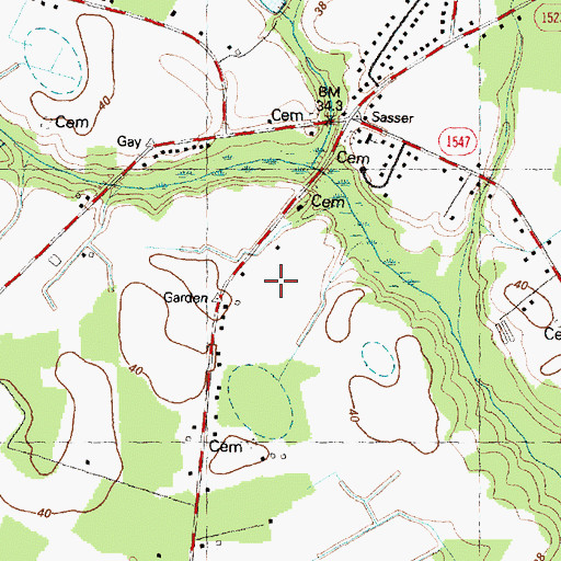 Topographic Map of Stoney Manor Mobile Home Park, NC