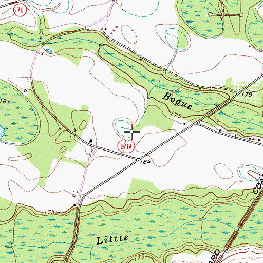 Topographic Map of Summerwinds Mobile Home Park, NC