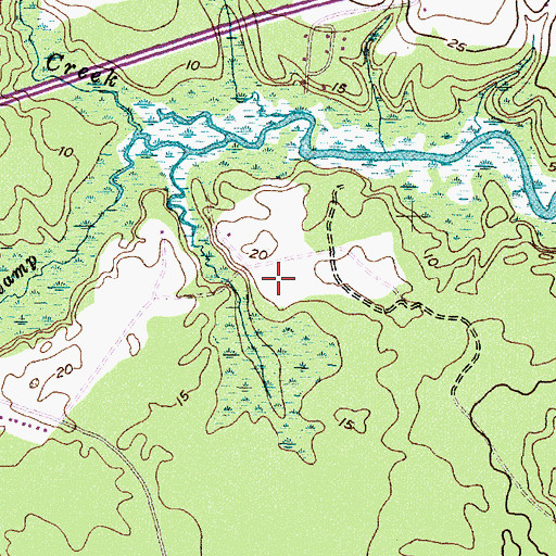 Topographic Map of Sunshine Acres Mobile Home Park, NC