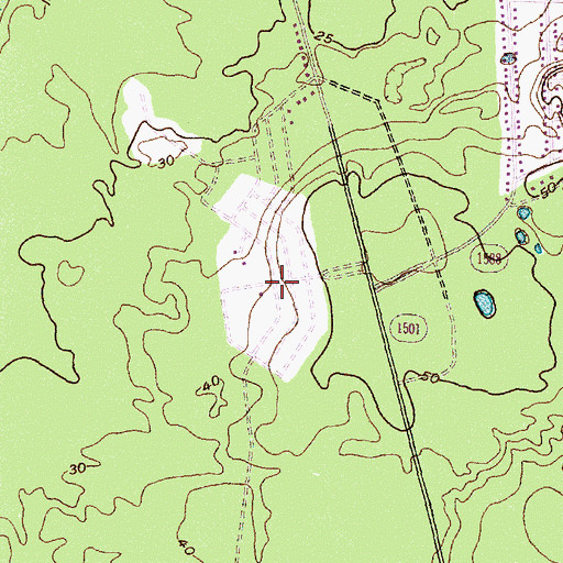 Topographic Map of The Pines Mobile Home Park, NC