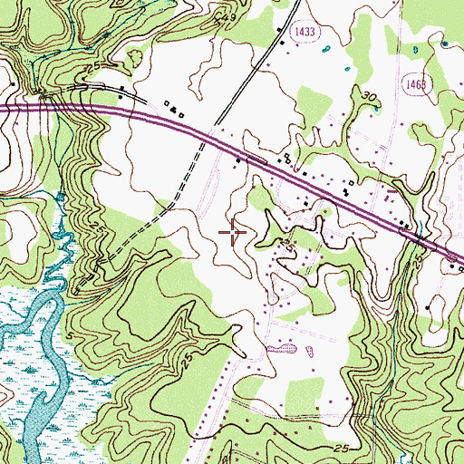 Topographic Map of Turtle Cove Mobile Home Park, NC