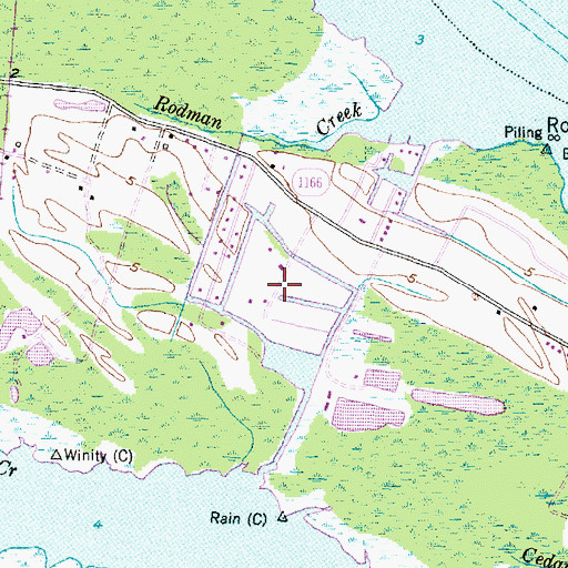 Topographic Map of Twin Lakes Resort, NC