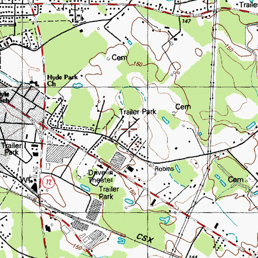 Topographic Map of West Mobile Home Park, NC
