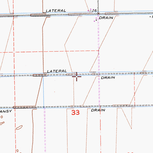 Topographic Map of Township Drain, CA