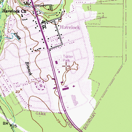 Topographic Map of Winstead Mobile Home Park, NC
