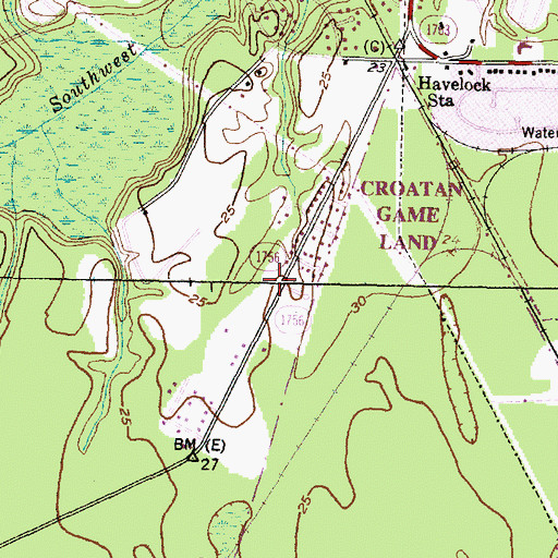 Topographic Map of Lake Road Baptist Church, NC