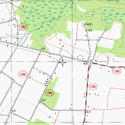 Topographic Map of Lambs Grove Baptist Church, NC