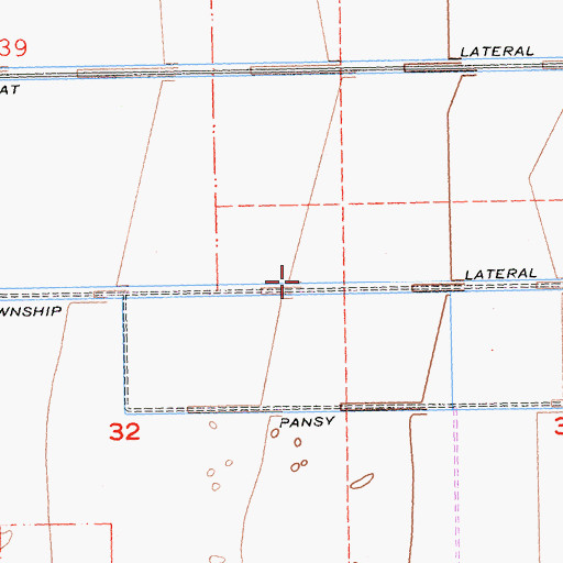 Topographic Map of Township Lateral, CA