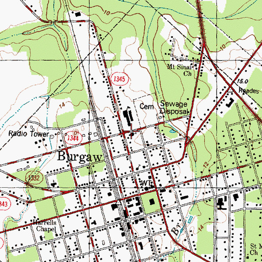 Topographic Map of Mount Pisgah Baptist Church, NC