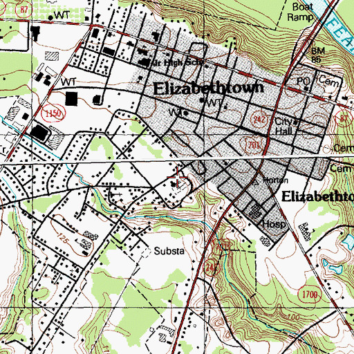 Topographic Map of Mount Zion African Methodist Episcopal Zion Church, NC
