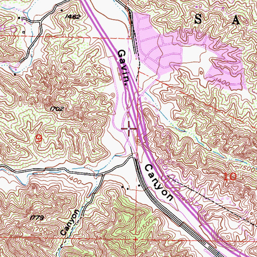 Topographic Map of Towsley Canyon, CA