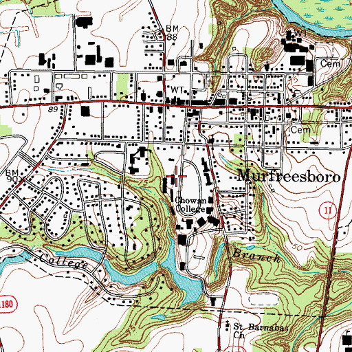 Topographic Map of Chowan University - Simons Residence Hall, NC