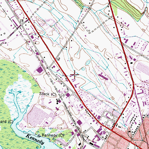 Topographic Map of Beaufort County Developmental Center, NC