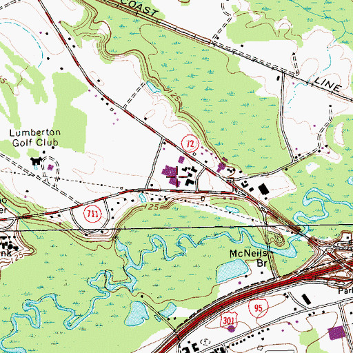 Topographic Map of Robeson County Mental Health Agency, NC