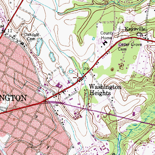 Topographic Map of Tideland Mental Health Center of Washington, NC