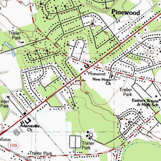 Topographic Map of Alterra Sterling House of Goldsboro, NC