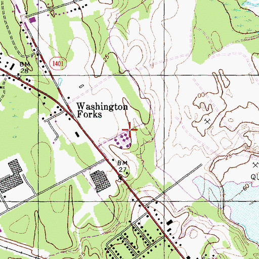 Topographic Map of Bayview Nursing Center, NC