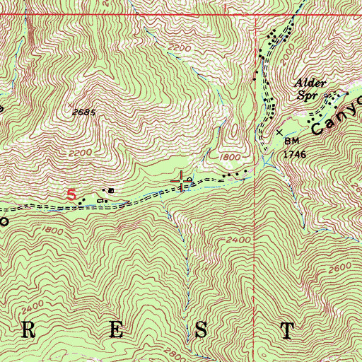 Topographic Map of Trabuco Campground, CA