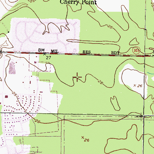 Topographic Map of Britthaven of Havelock, NC
