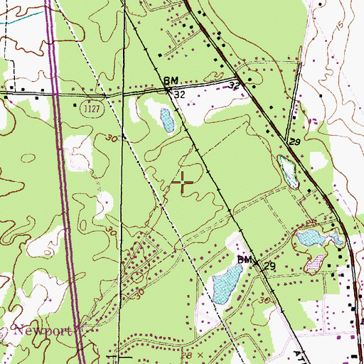 Topographic Map of Britthaven of Newport, NC
