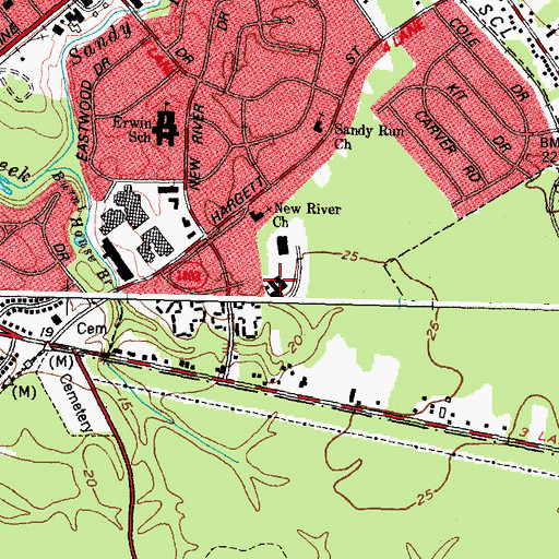 Topographic Map of Britthaven of Onslow, NC
