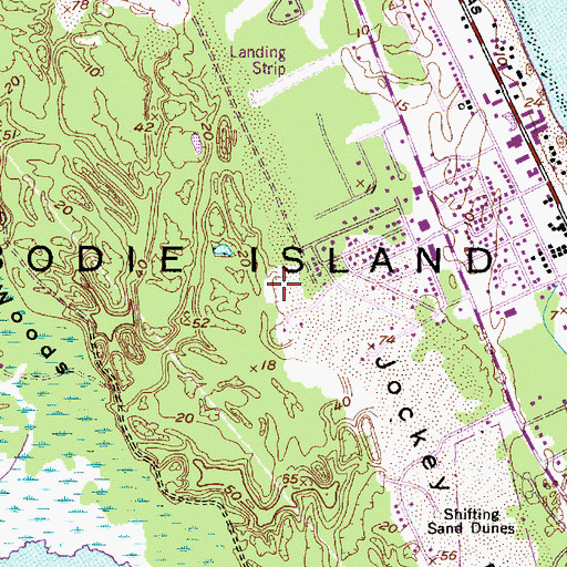 Topographic Map of Britthaven of Outer Banks, NC