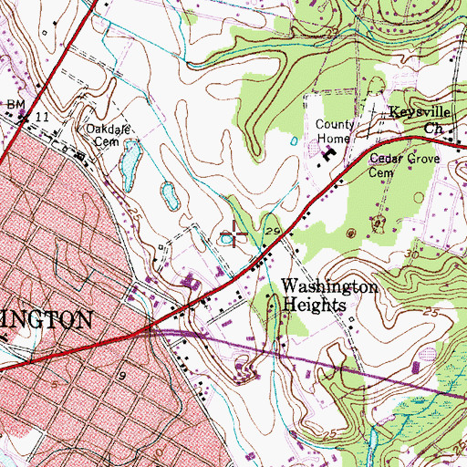 Topographic Map of Britthaven of Washington, NC