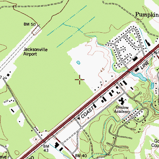 Topographic Map of Carebridge Assisted Living Community of Jacksonville, NC