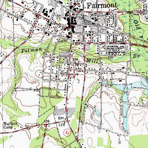 Topographic Map of Robeson County Group Home II Fairmont, NC