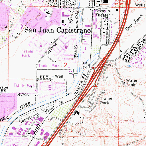 Topographic Map of Trabuco Creek, CA