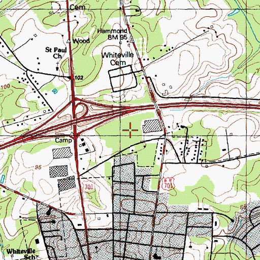 Topographic Map of Shoreland Health Care and Retirement Center, NC