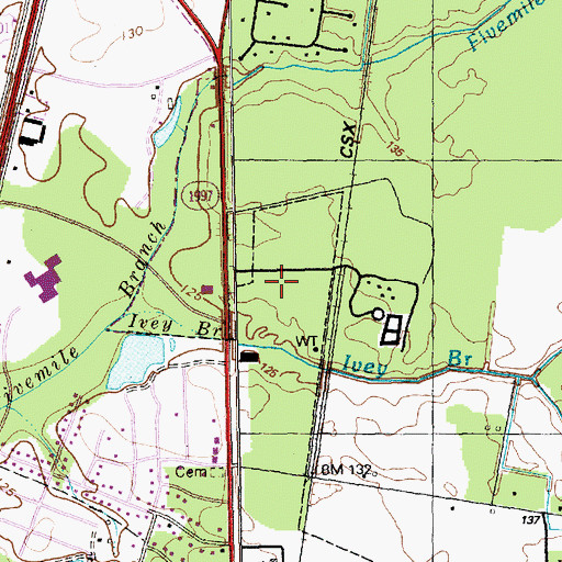 Topographic Map of Wesley Pines Retirement Community, NC