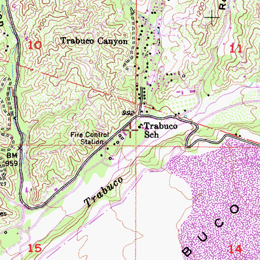 Topographic Map of Trabuco Elementary School, CA