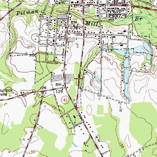 Topographic Map of South Robeson Medical Clinic, NC