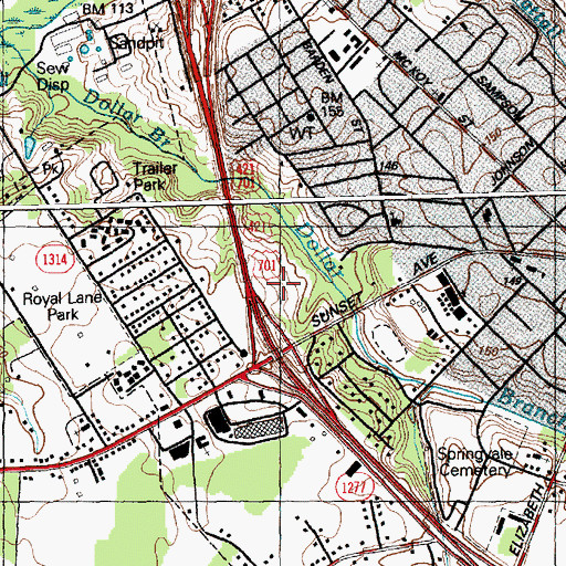 Topographic Map of Forest Trail Retirement Center, NC