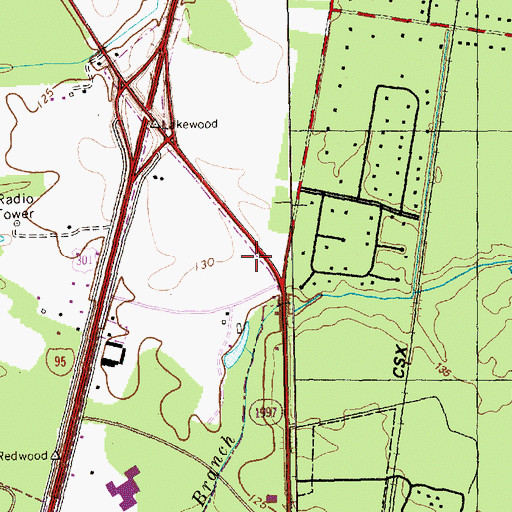 Topographic Map of Glen Flora Nursing Home, NC