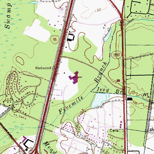 Topographic Map of Hermitage Retirement Center, NC