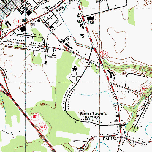 Topographic Map of Mary Gran Nursing Center, NC