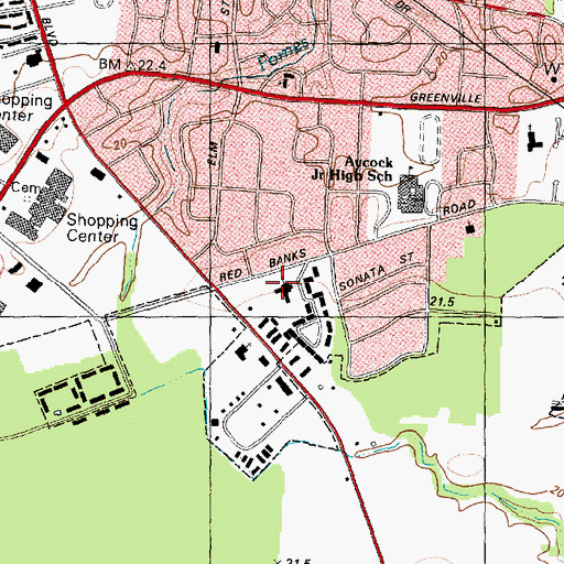 Topographic Map of Pitt County Group Home Number 4, NC