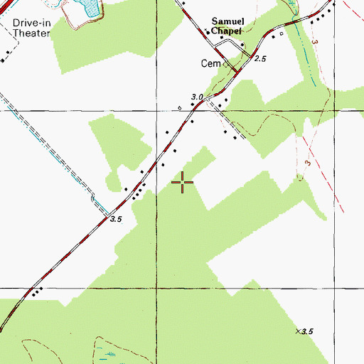 Topographic Map of Faith Baptist Church, NC