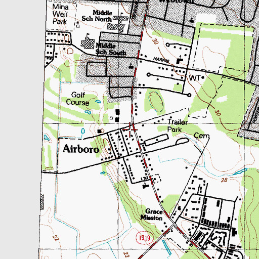 Topographic Map of Faith United Holy Church, NC