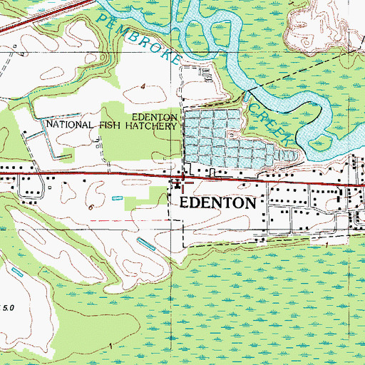 Topographic Map of First Assembly of God Church, NC