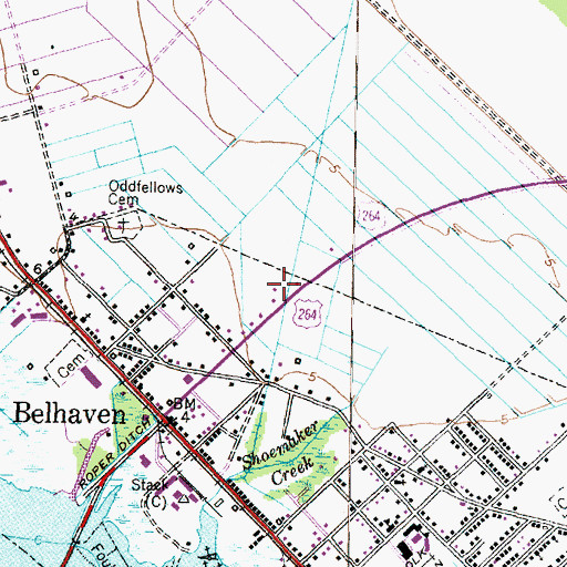 Topographic Map of First Assembly of God Church, NC